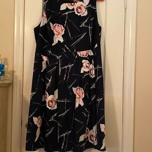 Black floral dress size 22